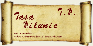 Tasa Milunić vizit kartica